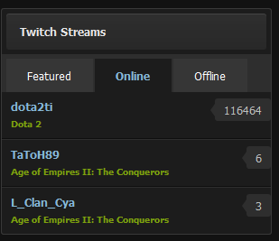 Twitch Streams Widget